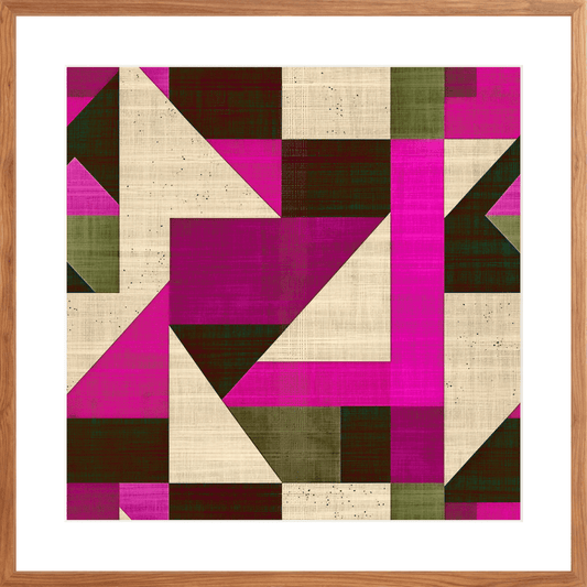 Framed Art, Modern Geometric Pink 004