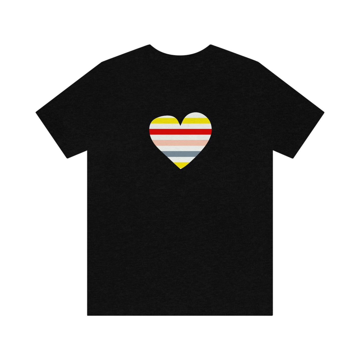 Heart Striped Rainbow Graphic T-Shirt