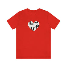 Load image into Gallery viewer, Heart Filled with Love Graphic T-Shirt, Valentine&#39;s Day Gift, Modern Heart Design, Happy Valentine&#39;s Day Shirt, Red Valentine&#39;s Day Shirt