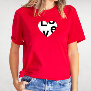 Heart Filled with Love Graphic T-Shirt, Valentine's Day Gift, Modern Heart Design, Happy Valentine's Day Shirt, Red Valentine's Day Shirt