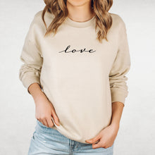 Load image into Gallery viewer, Valentines Day Sweatshirt, Cozy Love Sweatshirt, Unisex Valentines Day Sweater, Couples Love Shirt, Script Font Boho Sweater