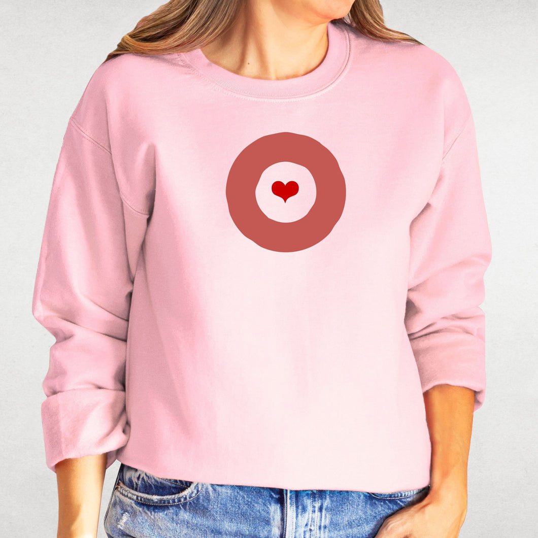 Pink Heart Sweatshirt, Valentine Heart Crewneck Sweatshirt, Womens Valentines Day Sweater, Couples Love Shirt, Valentines Sweater